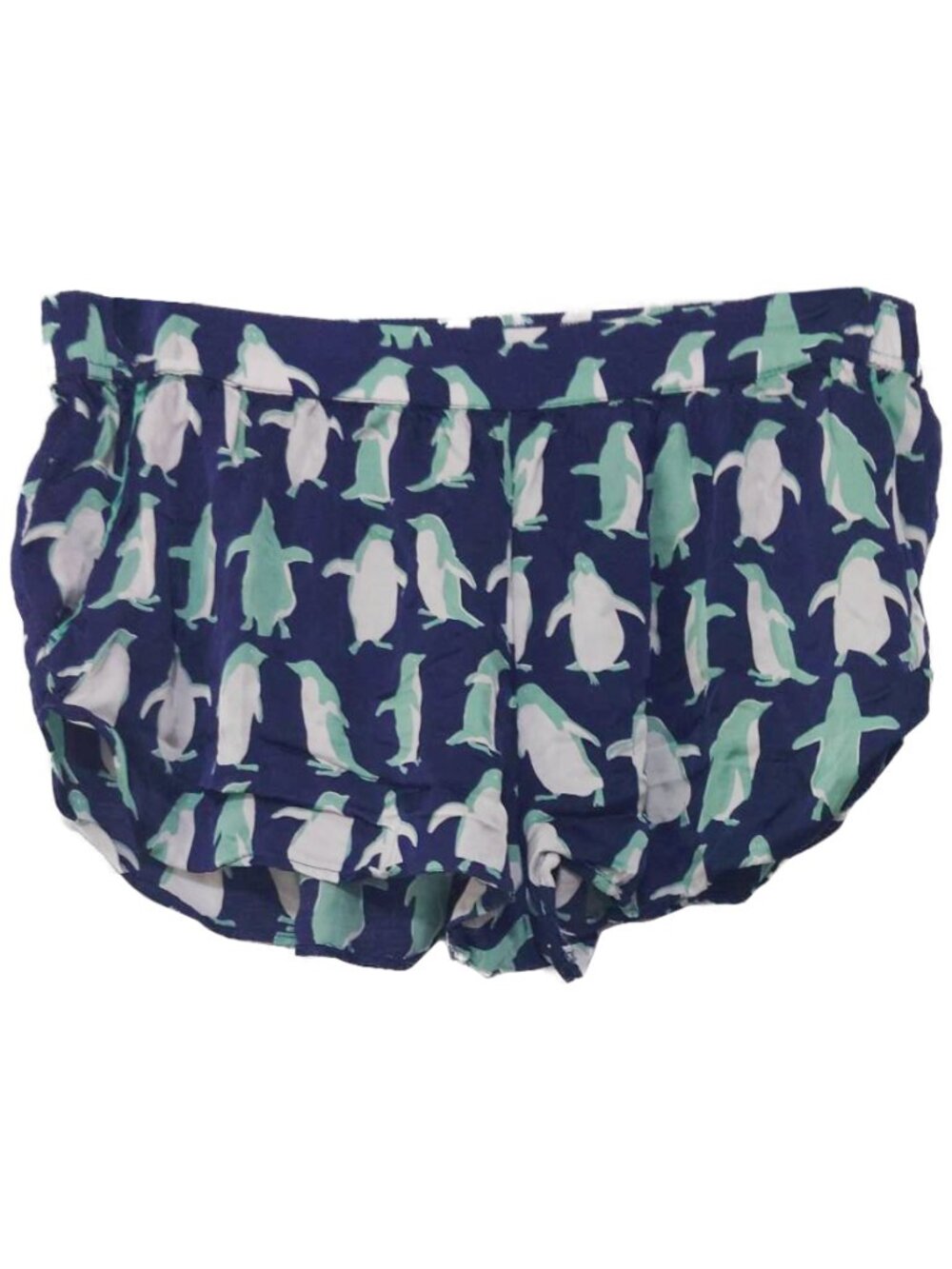 Anthropologie LyreBird 2-Piece Silky Pajama Top & Shorts Set Penguin Print - Picture 7 of 12